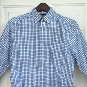 👔 Nautica Blue and White Checkered Button-Down Dress Shirt 👔